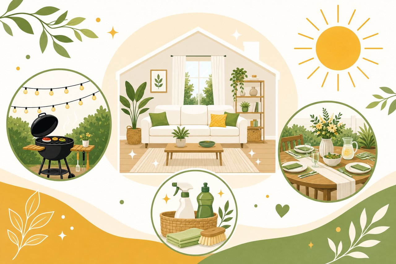 Summer Entertaining Home Cleaning Guide Infographic - Organic Maids Broomfield CO